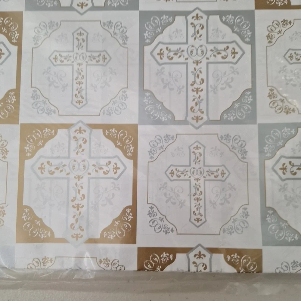 Vintage NEW Inspirational Cross Gift Wrapping Paper Made In USA